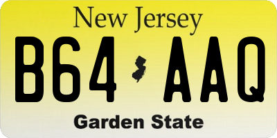 NJ license plate B64AAQ