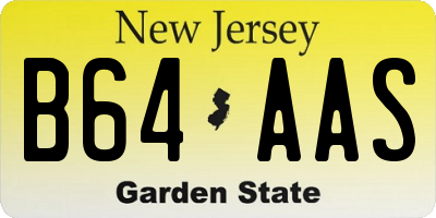 NJ license plate B64AAS