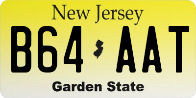 NJ license plate B64AAT
