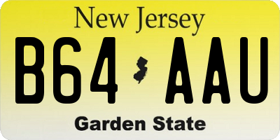 NJ license plate B64AAU