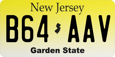 NJ license plate B64AAV