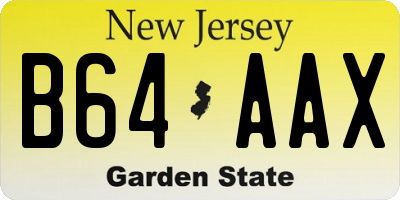 NJ license plate B64AAX