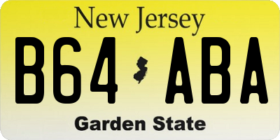 NJ license plate B64ABA
