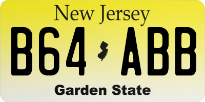 NJ license plate B64ABB
