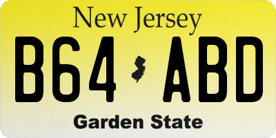 NJ license plate B64ABD