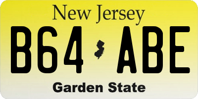 NJ license plate B64ABE