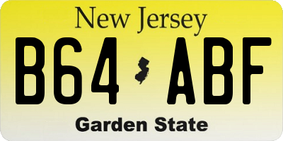 NJ license plate B64ABF
