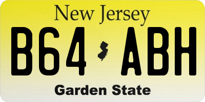 NJ license plate B64ABH