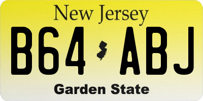 NJ license plate B64ABJ
