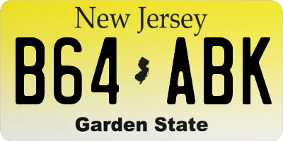 NJ license plate B64ABK