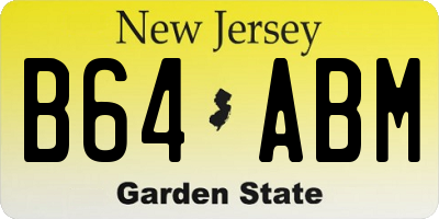NJ license plate B64ABM