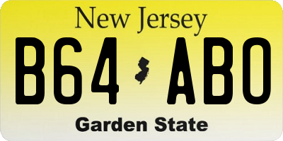 NJ license plate B64ABO