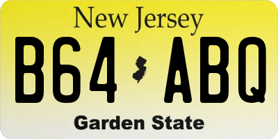 NJ license plate B64ABQ