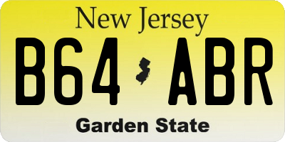 NJ license plate B64ABR