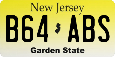 NJ license plate B64ABS