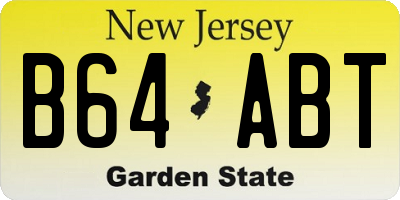 NJ license plate B64ABT