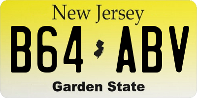 NJ license plate B64ABV