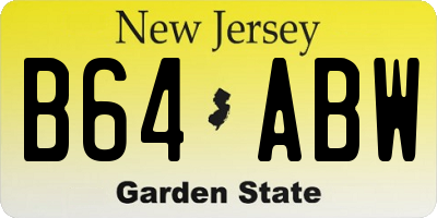 NJ license plate B64ABW