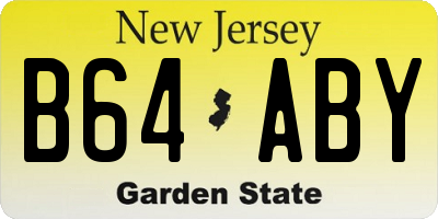 NJ license plate B64ABY