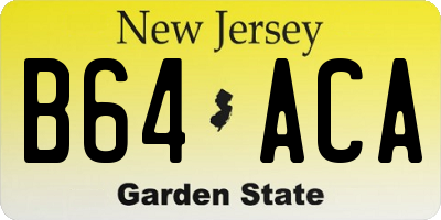 NJ license plate B64ACA