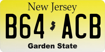 NJ license plate B64ACB