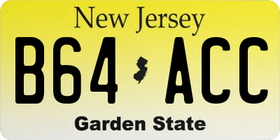 NJ license plate B64ACC