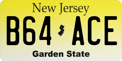 NJ license plate B64ACE