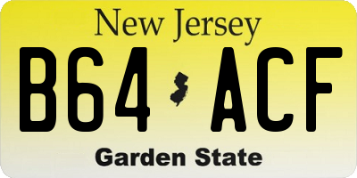 NJ license plate B64ACF