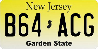 NJ license plate B64ACG