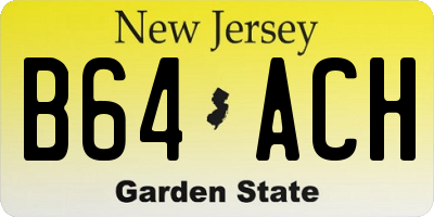 NJ license plate B64ACH