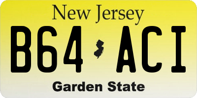 NJ license plate B64ACI