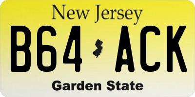 NJ license plate B64ACK