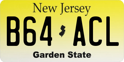 NJ license plate B64ACL