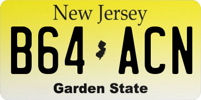 NJ license plate B64ACN