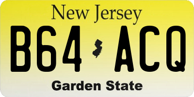 NJ license plate B64ACQ