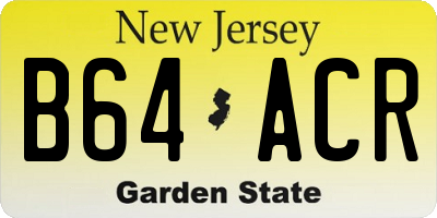 NJ license plate B64ACR