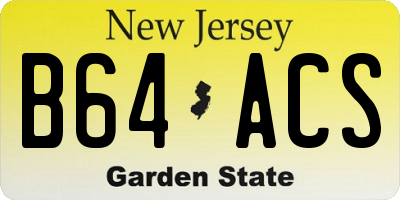 NJ license plate B64ACS