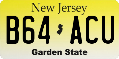 NJ license plate B64ACU
