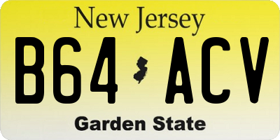 NJ license plate B64ACV