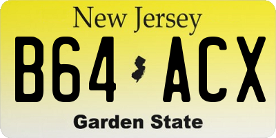 NJ license plate B64ACX