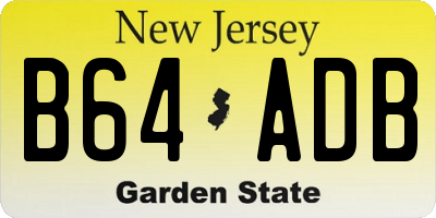 NJ license plate B64ADB