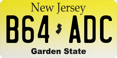 NJ license plate B64ADC
