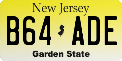 NJ license plate B64ADE