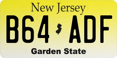 NJ license plate B64ADF