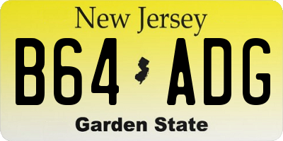 NJ license plate B64ADG