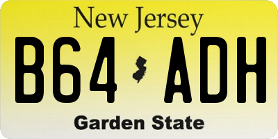 NJ license plate B64ADH