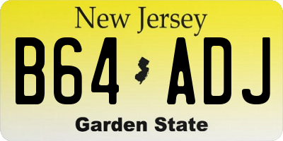 NJ license plate B64ADJ