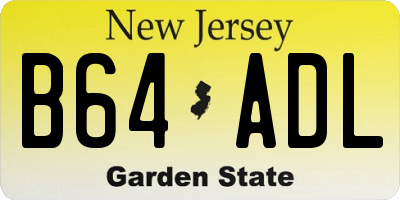 NJ license plate B64ADL