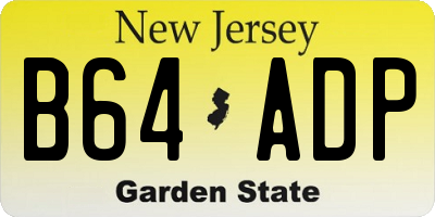 NJ license plate B64ADP
