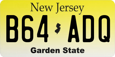 NJ license plate B64ADQ
